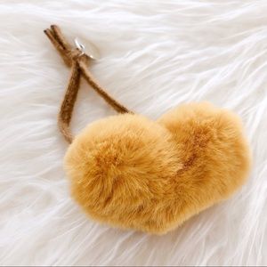 New! Yellow/Mustard Fluffy Heart Hair Tie!